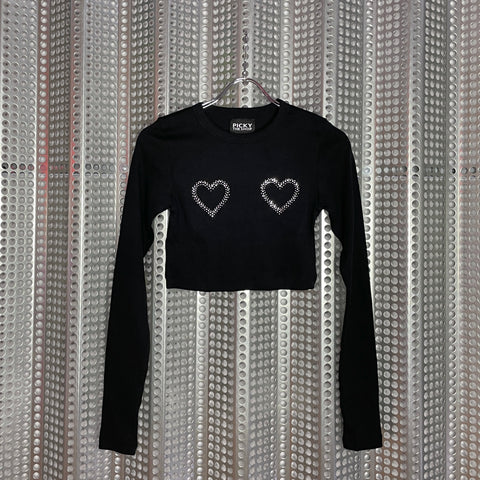 Heart Rhinestone Long Sleeve