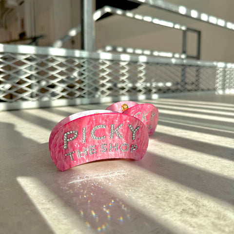 【RESTOCK ITEMS】Rhinestone hair clip on pink marble