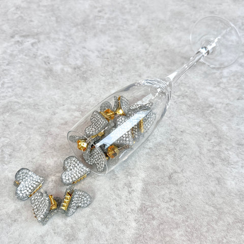 Mini heart rhinestone hair clip