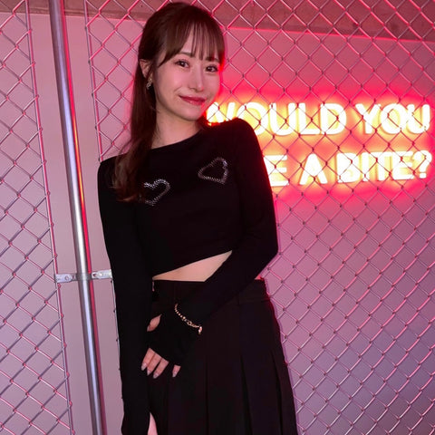 Heart Rhinestone Long Sleeve