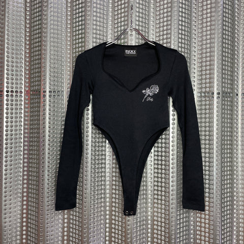 Rose Rhinestone Body Suit
