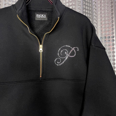P Rhinestone Sweat Tops&Pants