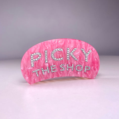 【RESTOCK ITEMS】Rhinestone hair clip on pink marble