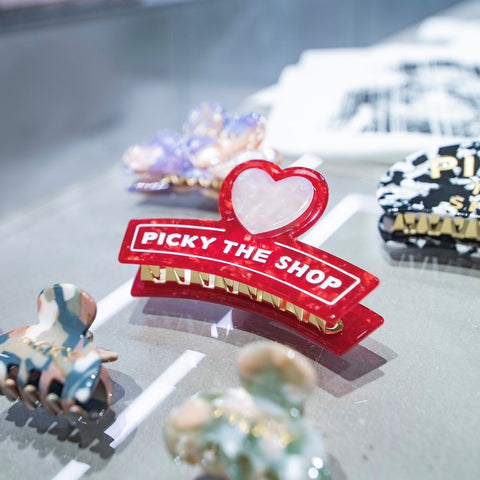 【RESTOCK ITEMS】Pink heart on red hair clip