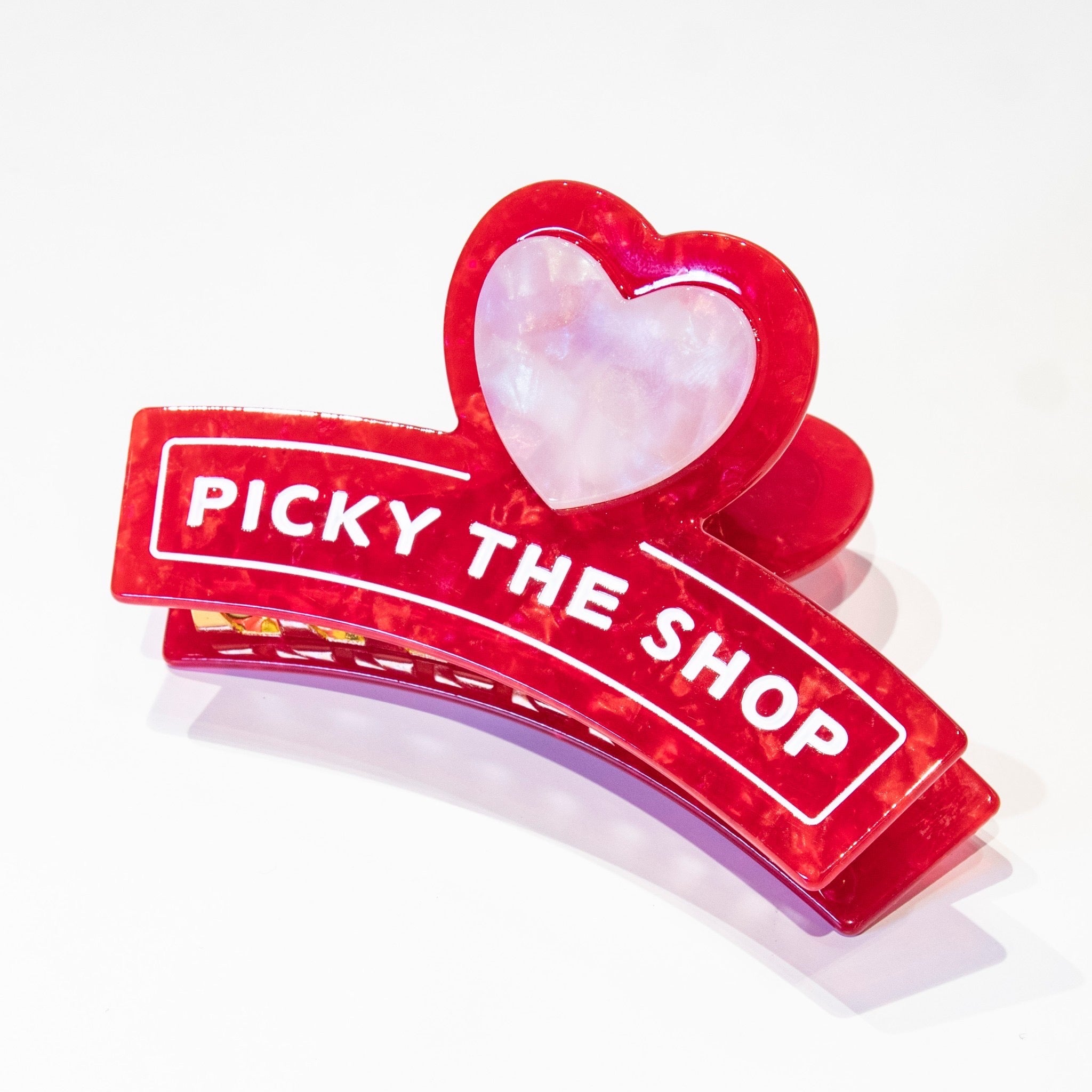 RESTOCK ITEMS】Pink heart on red hair clip – PICKY THE SHOP