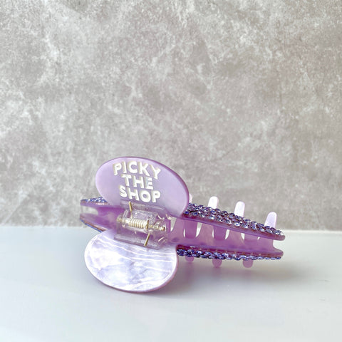【PICK UP ITEMS】The pearl purple rhinestone hair clip