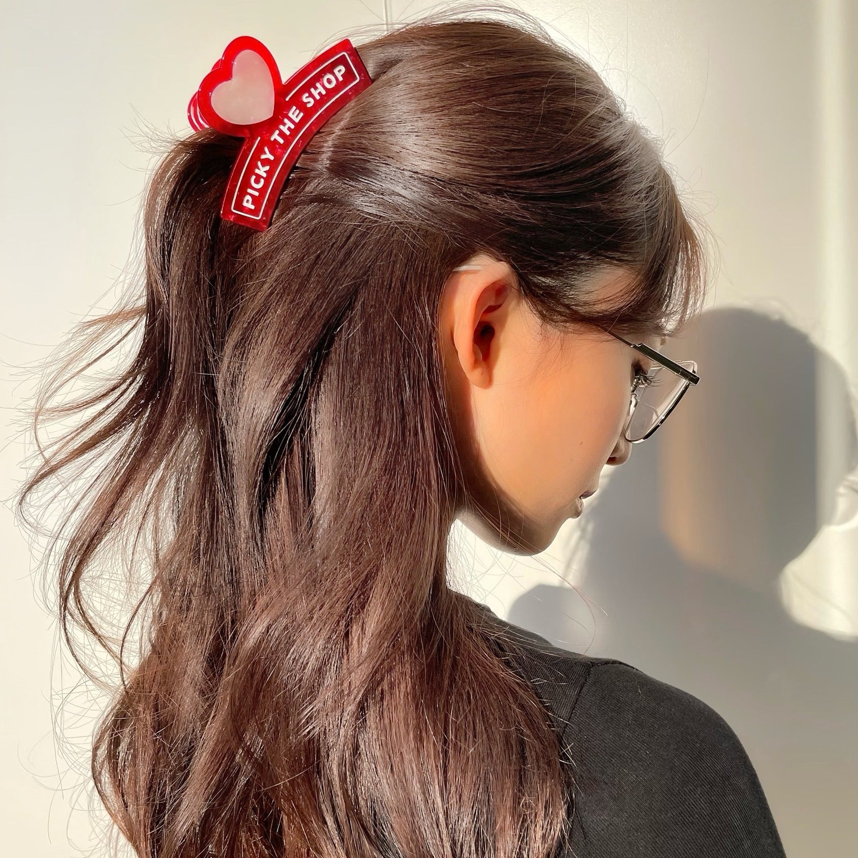 RESTOCK ITEMS】Pink heart on red hair clip – PICKY THE SHOP